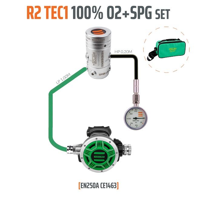 10005-72 R2 TEC1 100% O2 M26X2 WITH SPG, STAGE SET - EN250A