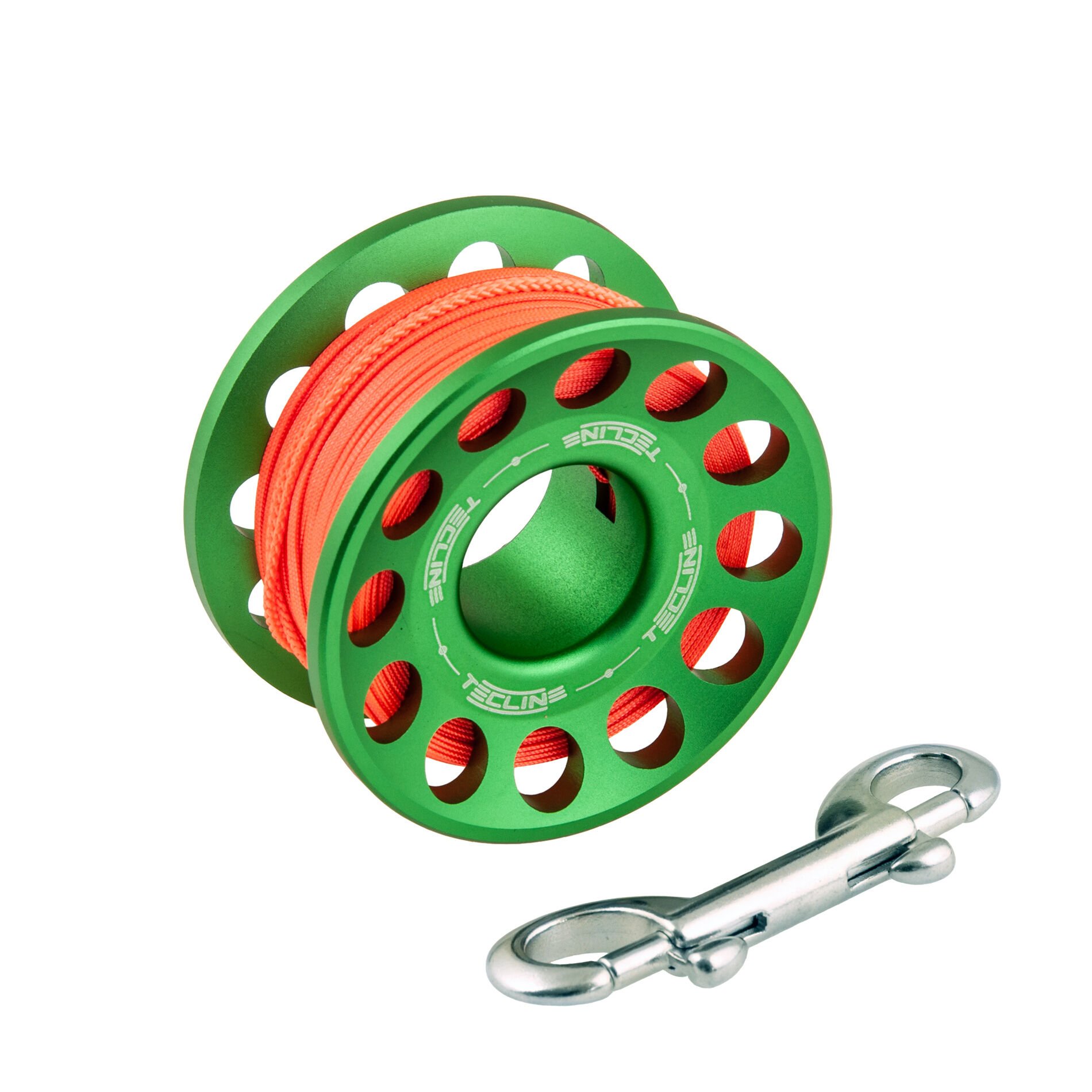 T03194-2 Spool alu green 30 m, with SS 90 mm snap