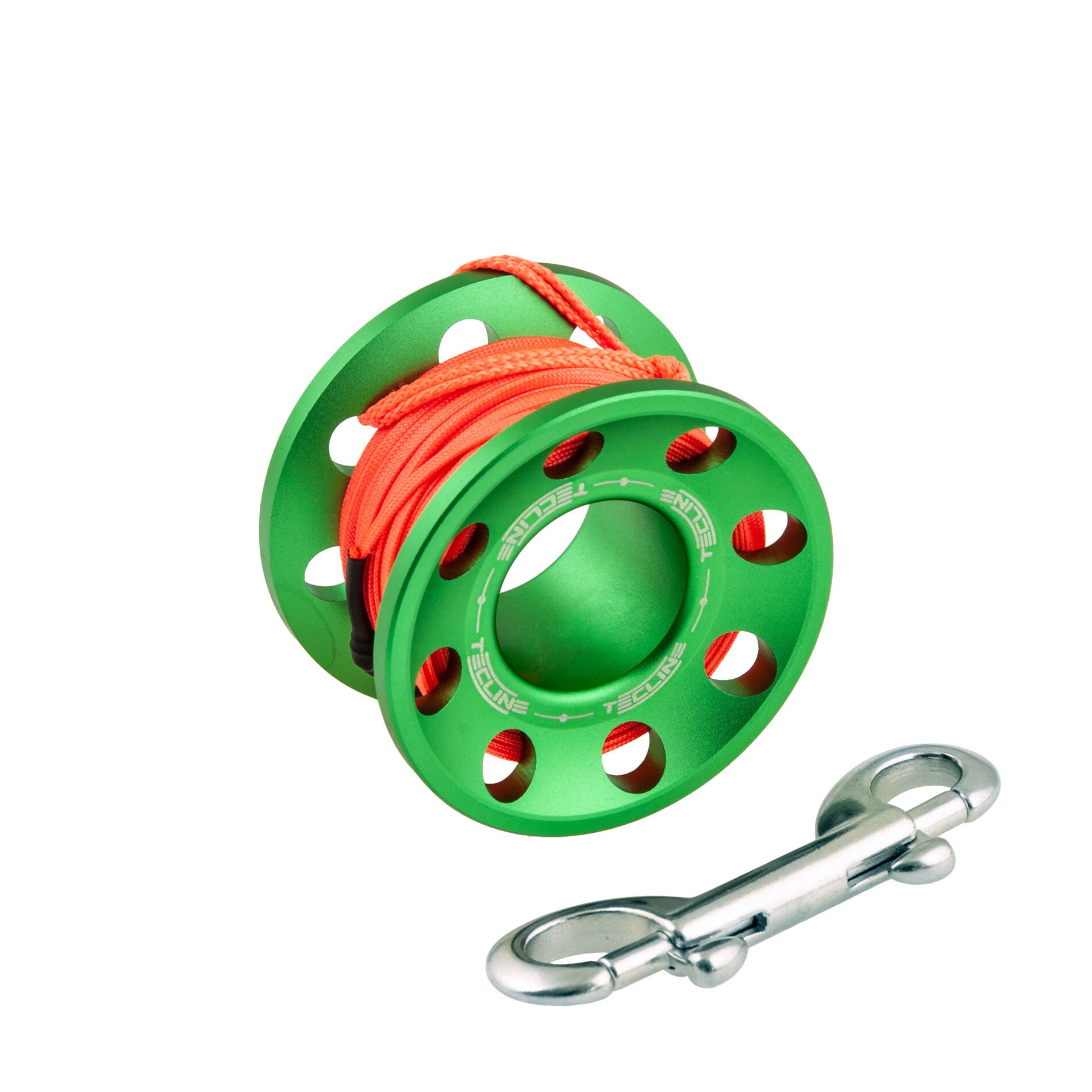 T03192-2 Spool alu green 15 m, with SS 90 mm snap